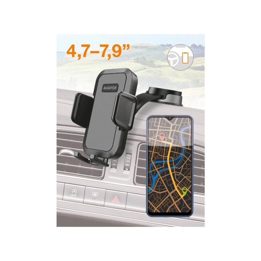 Aligator HA25 - Gooseneck Car Phone Holder, Black