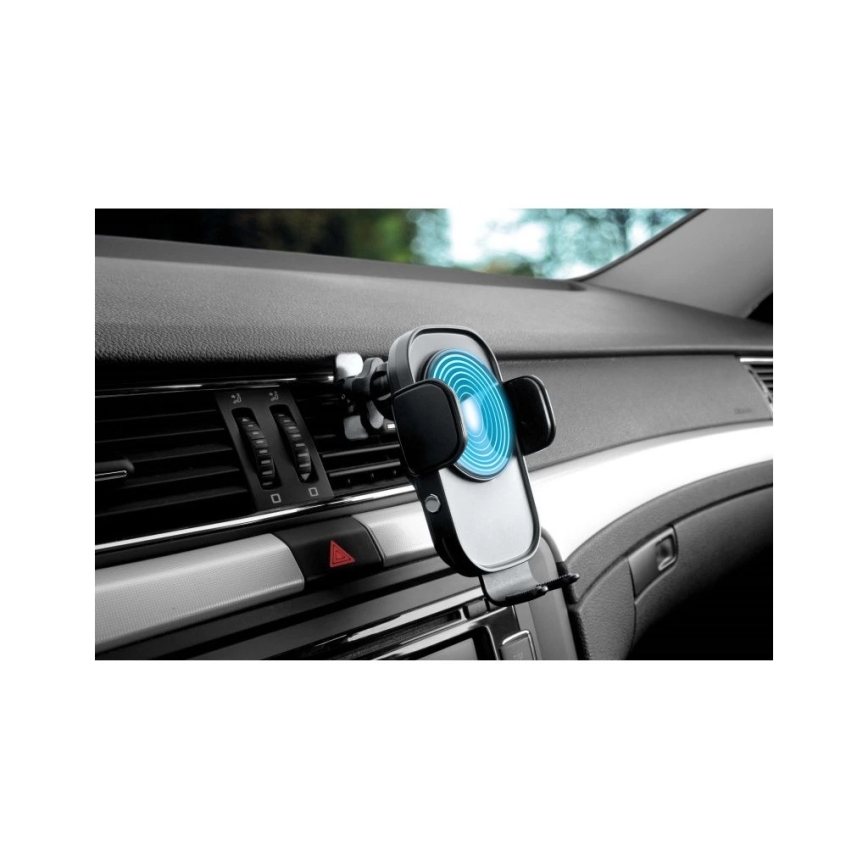 Aligator HAK2 - Self-closing car phone mount with 15W Qi wireless charging, black