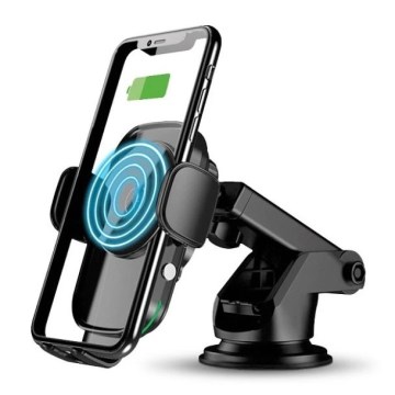 Aligator HAK2 - Self-closing car phone mount with 15W Qi wireless charging, black