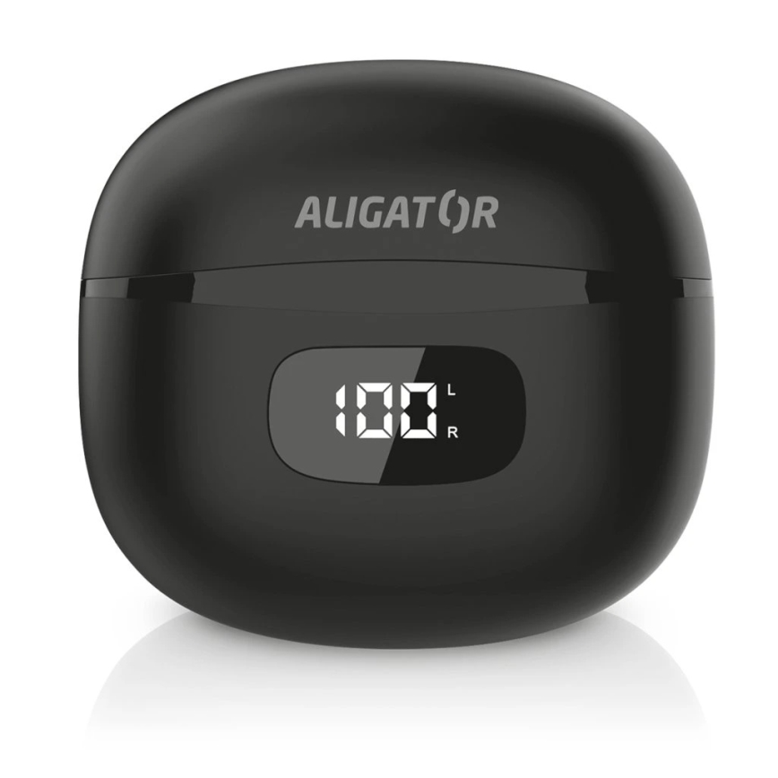 Aligator TWS08BK - Wireless earbuds with Active Noise Cancellation (ANC), 200 mAh + 2×30 mAh, IP40, Black