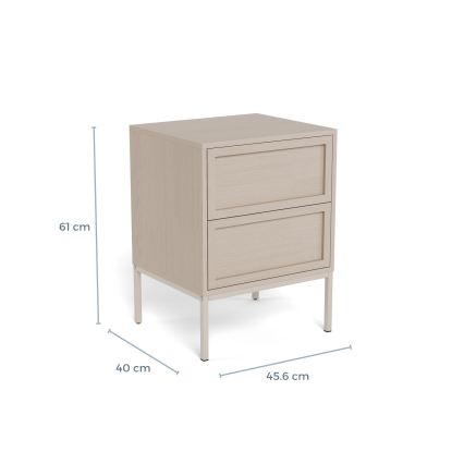 ALIN bedside table 46x40 cm taupe