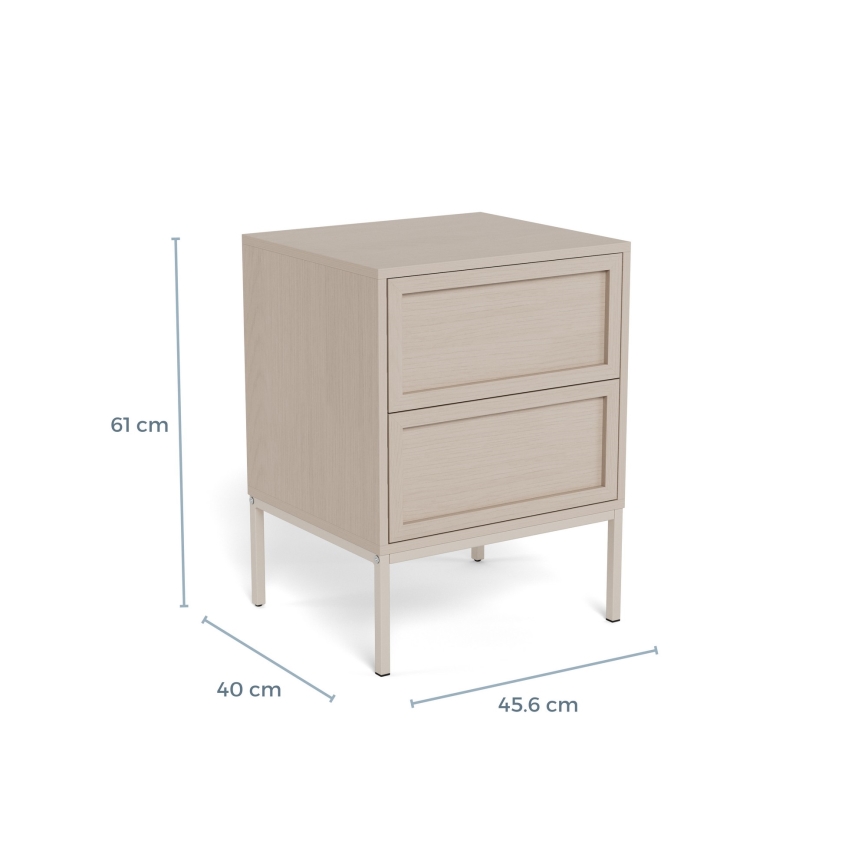 ALIN bedside table 46x40 cm taupe