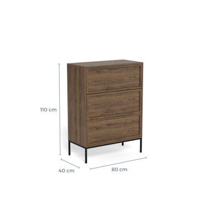 ALIN chest of drawers 80 x 40 cm brown