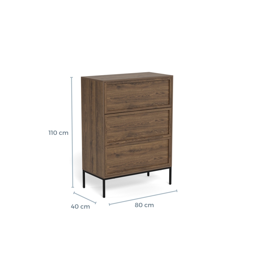 ALIN chest of drawers 80 x 40 cm brown