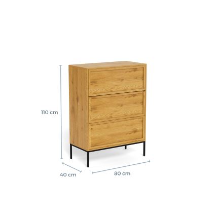 ALIN Chest of Drawers 80 x 40 cm – Light Brown