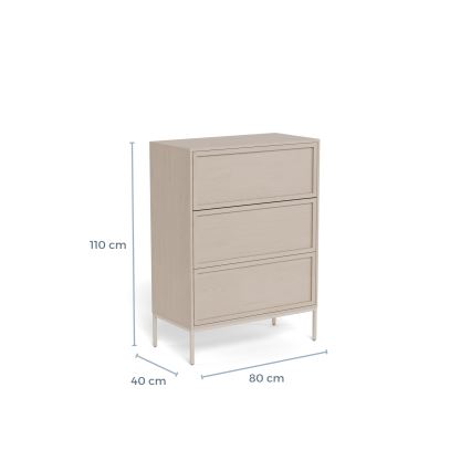 ALIN Chest of Drawers 80x40 cm Taupe