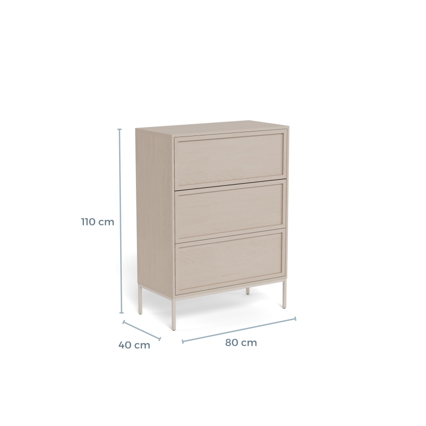 ALIN Chest of Drawers 80x40 cm Taupe