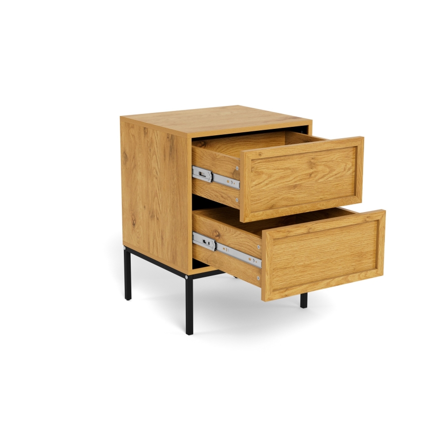 ALIN Nightstand 46x40 cm, Light Brown