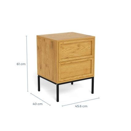 ALIN Nightstand 46x40 cm, Light Brown