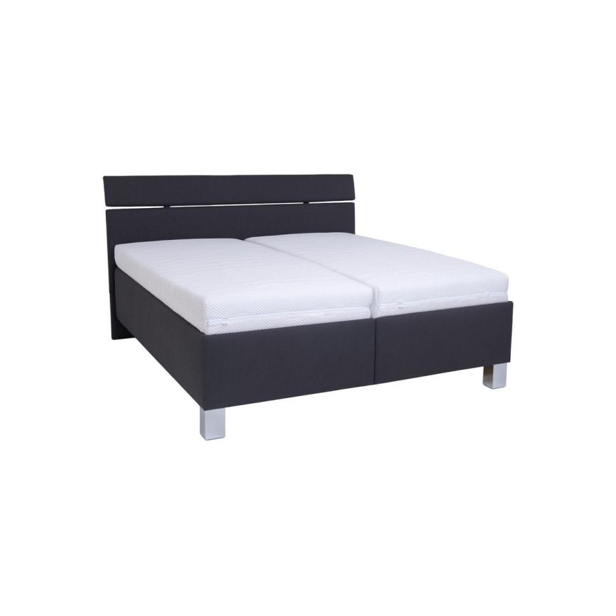 ALIS Upholstered Bed with Mattress and Built-in Storage, 160x200 cm, Anthracite