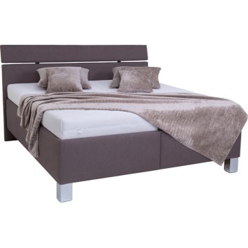 ALIS Upholstered Bed with Mattress and Storage, 180x200 cm, Brown