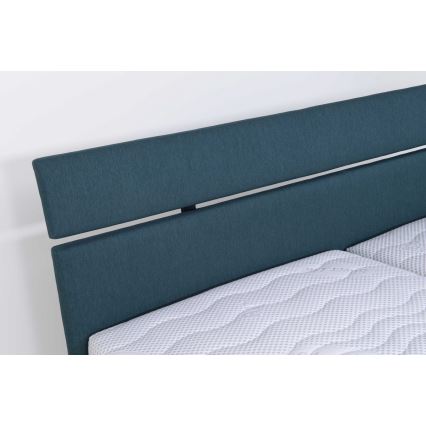 ALIS Upholstered Bed with Mattress and Storage, 180x200 cm — Petrol Blue