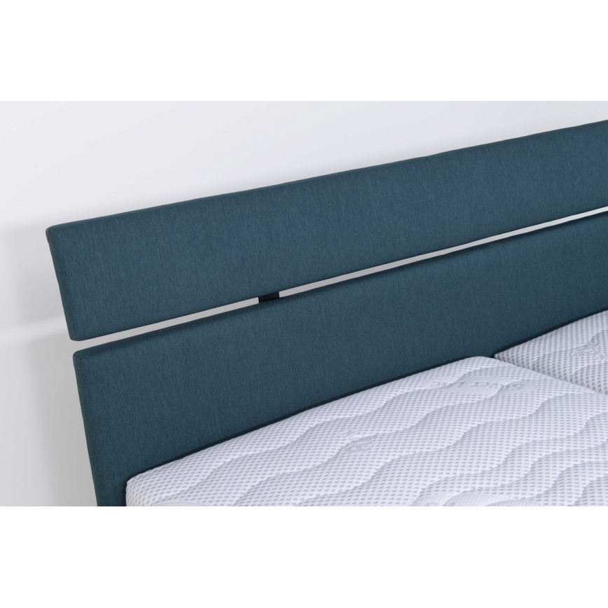 ALIS Upholstered Bed with Mattress and Storage, 180x200 cm — Petrol Blue