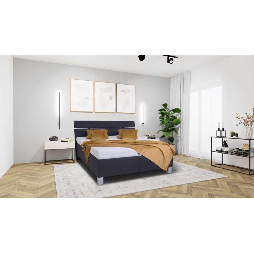 ALIS Upholstered Bed with Mattress and Storage Compartment, 160x200 cm, Anthracite