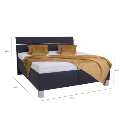 ALIS Upholstered Bed with Mattress and Storage Compartment, 160x200 cm, Anthracite