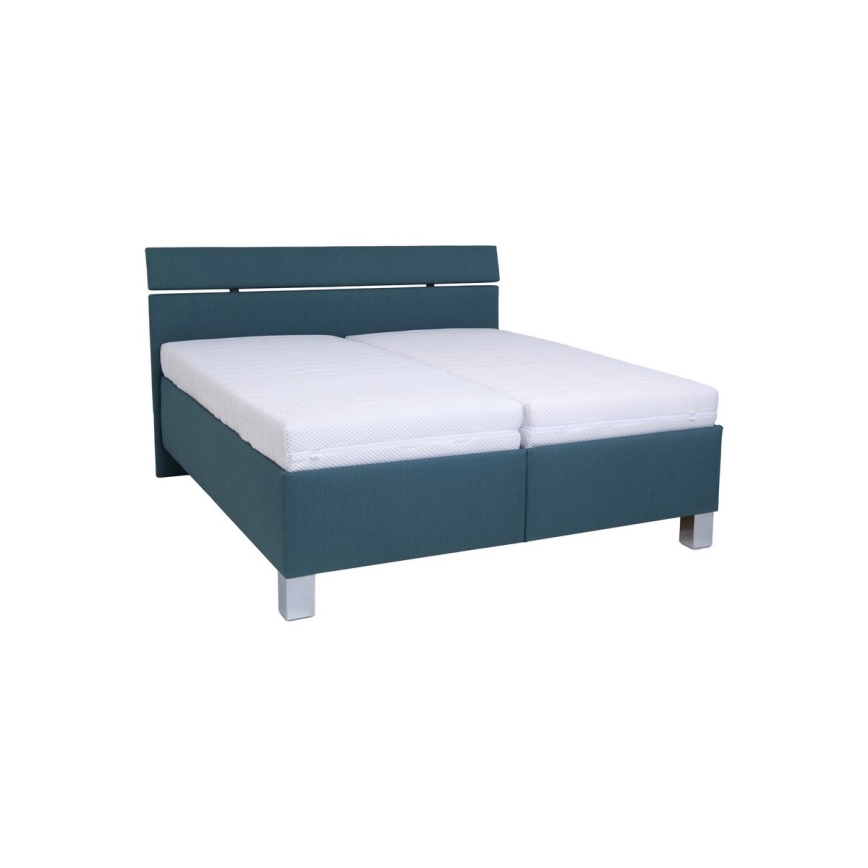ALIS Upholstered Bed with Mattress and Storage Compartment 160x200 cm, Petrol Blue