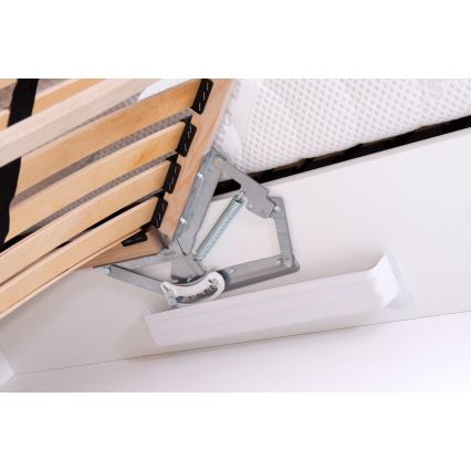 ALIS Upholstered Bed with Storage 160x200 cm, Brown — Mattress Not Included