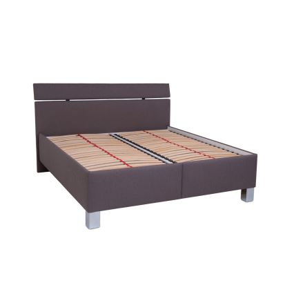 ALIS Upholstered Bed with Storage, 180 x 200 cm, Brown — Mattress not included