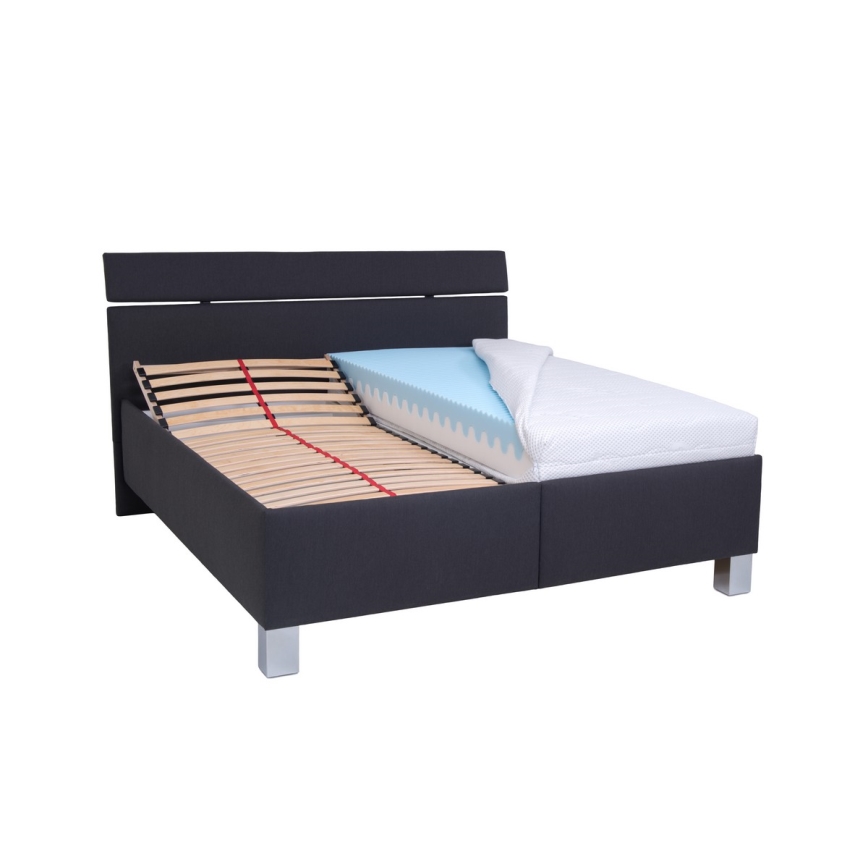 ALIS upholstered bed with storage compartment, mattress not included, 160 x 200 cm, anthracite