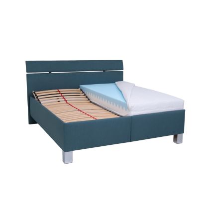 ALIS Upholstered Storage Bed 160x200 cm – Petrol Blue (Mattress Not Included)