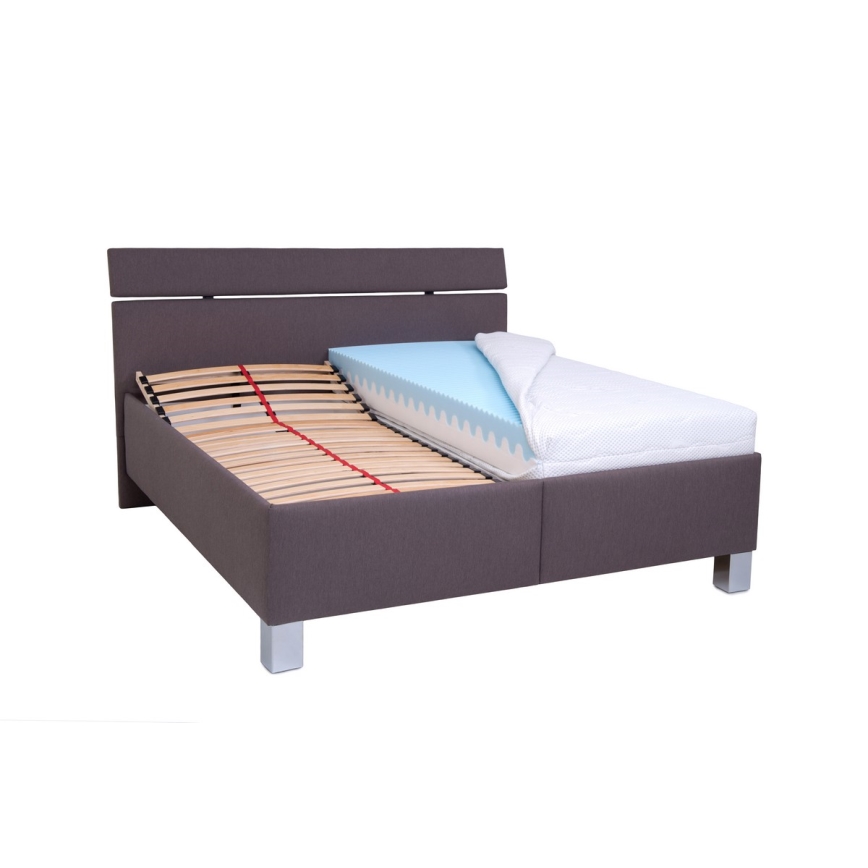 ALIS upholstered storage bed 180x200 cm, mattress not included, brown