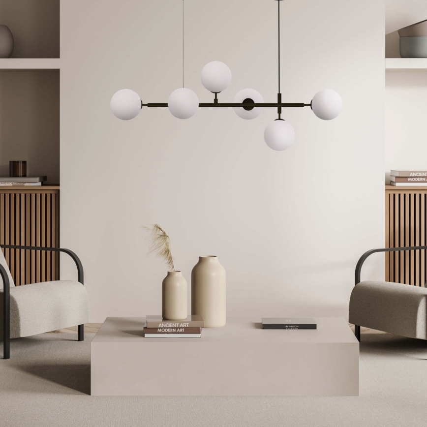 ALISA cable-suspended chandelier 6xE14/40W/230V black