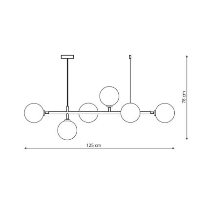 ALISA cable-suspended chandelier 6xE14/40W/230V black