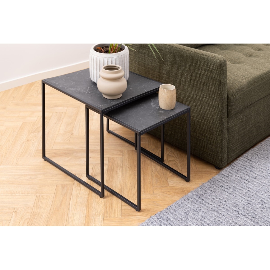ALMA 2-piece coffee table set in anthracite