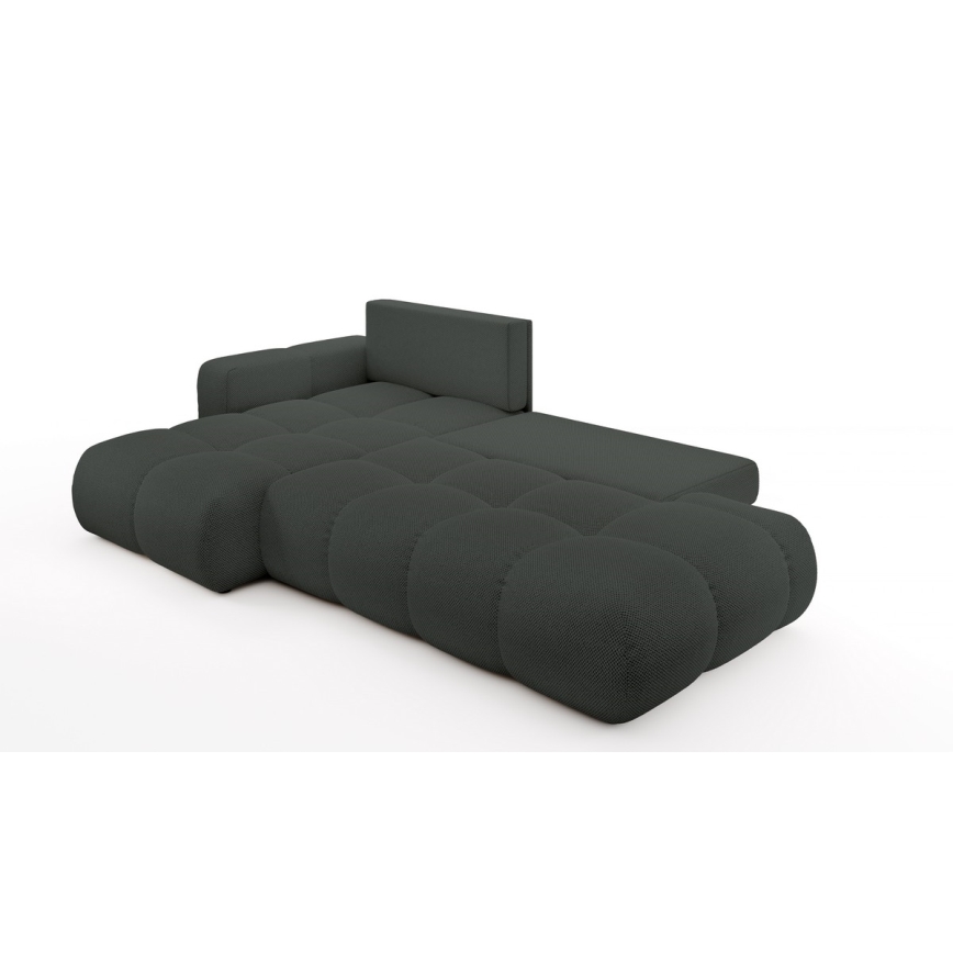 ALMADA Left-hand L-shaped Upholstered Corner Sofa Bed with Storage, Anthracite