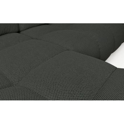 ALMADA Left-hand L-shaped Upholstered Corner Sofa Bed with Storage, Anthracite