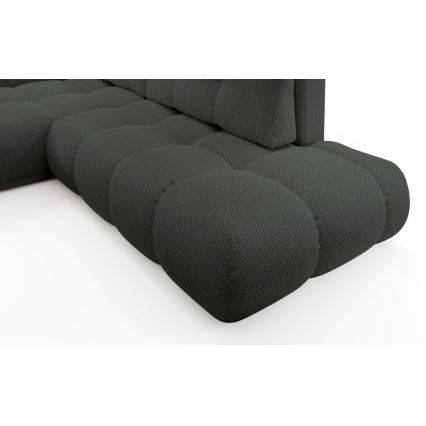 ALMADA Left-hand L-shaped Upholstered Corner Sofa Bed with Storage, Anthracite