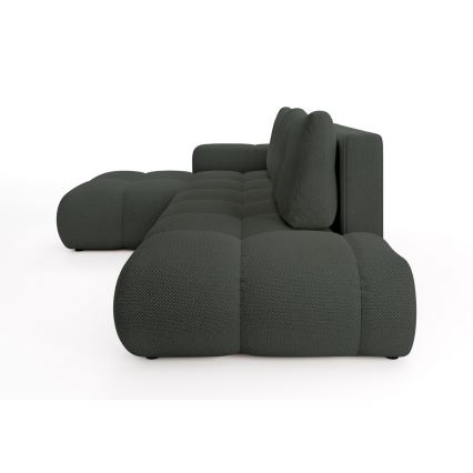 ALMADA Left-hand L-shaped Upholstered Corner Sofa Bed with Storage, Anthracite