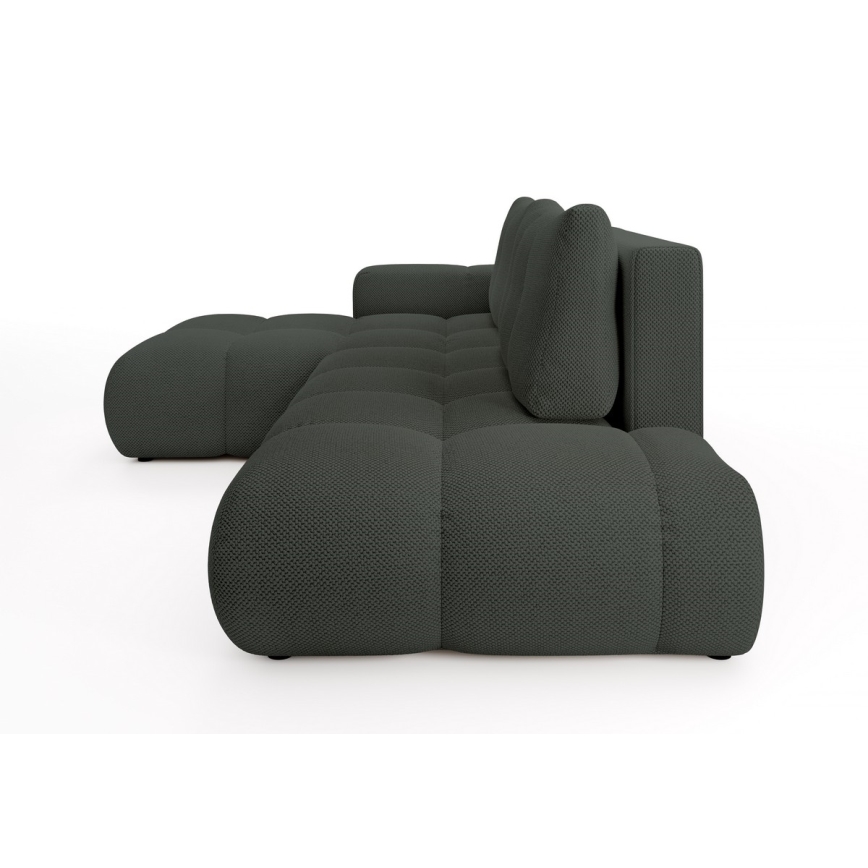 ALMADA Left-hand L-shaped Upholstered Corner Sofa Bed with Storage, Anthracite