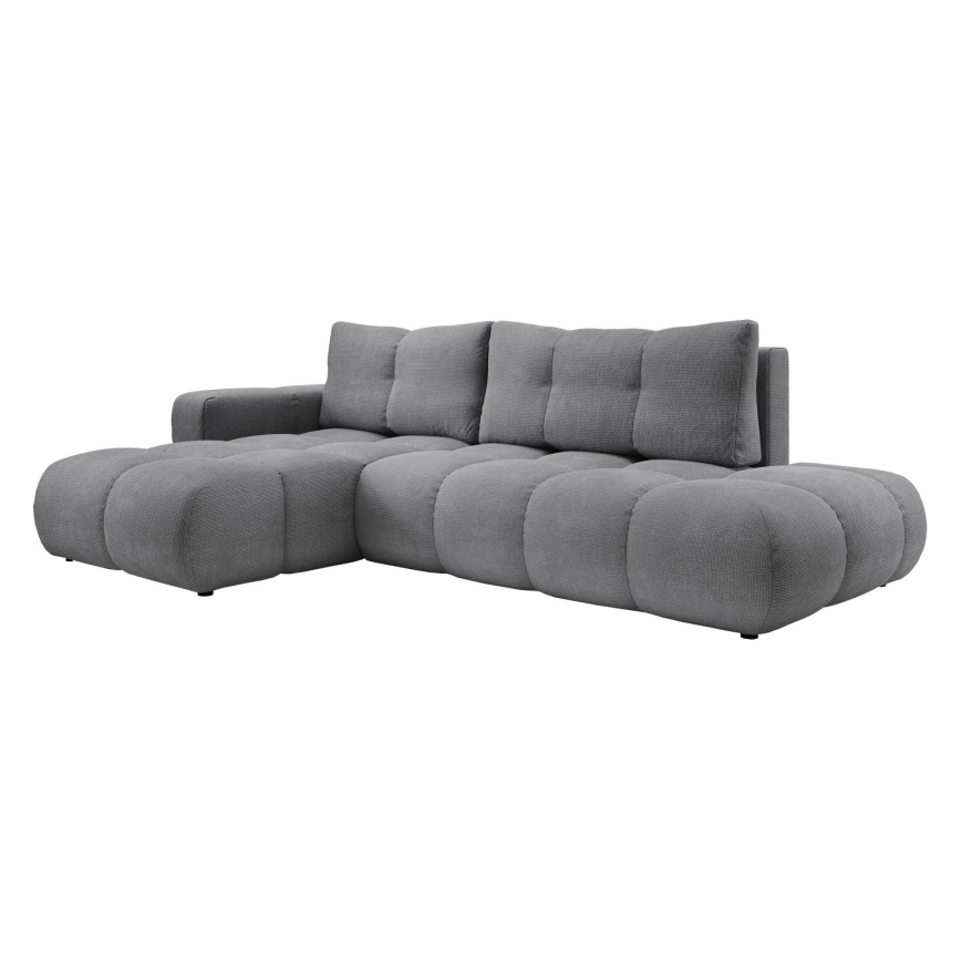 ALMADA Left-Facing L-Shaped Upholstered Corner Sofa Bed with Storage, Grey