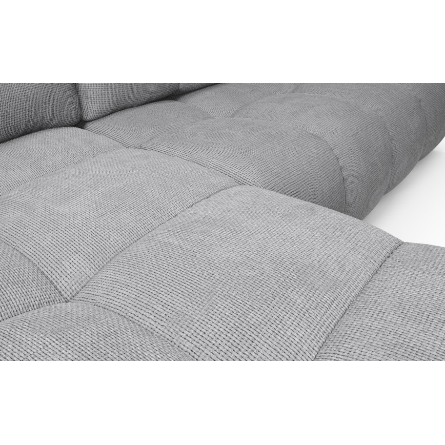 ALMADA Left-Facing L-Shaped Upholstered Corner Sofa Bed with Storage, Grey