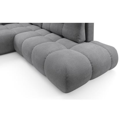 ALMADA Left-Facing L-Shaped Upholstered Corner Sofa Bed with Storage, Grey