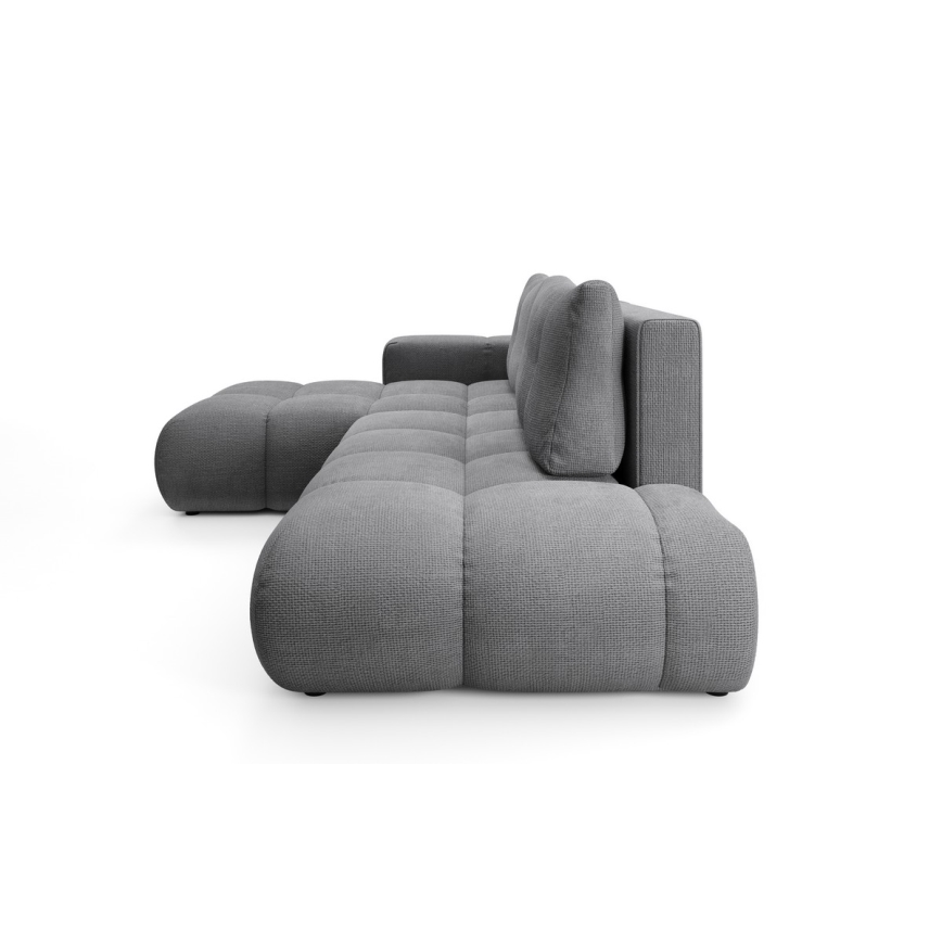 ALMADA Left-Facing L-Shaped Upholstered Corner Sofa Bed with Storage, Grey