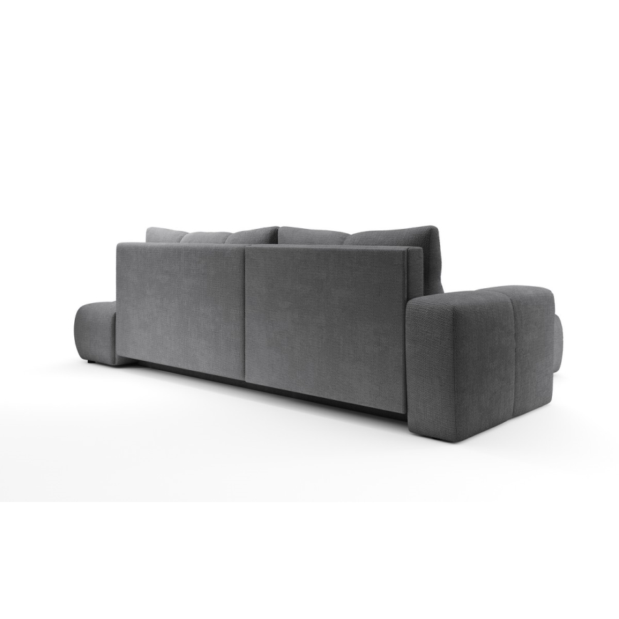 ALMADA Left-Facing L-Shaped Upholstered Corner Sofa Bed with Storage, Grey