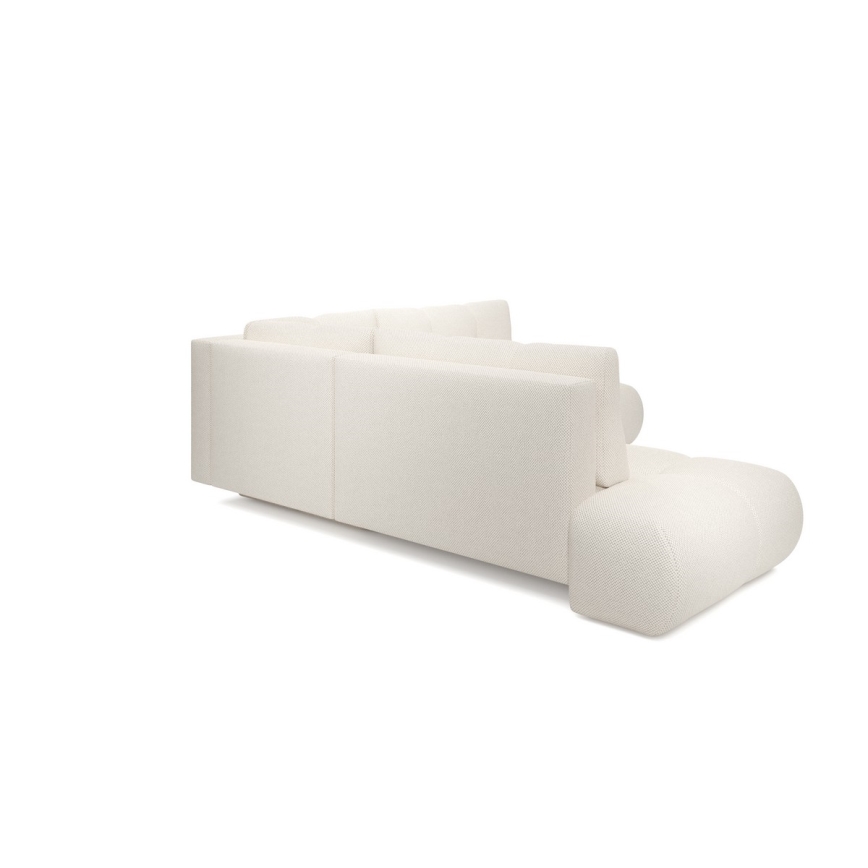 ALMADA Right-Facing L-Shaped Upholstered Corner Sofa Bed with Storage, Beige