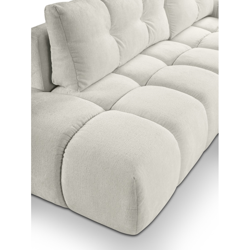 ALMADA Right-Hand L-Shaped Upholstered Corner Sofa Bed with Storage, Beige