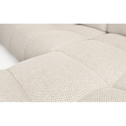 ALMADA L-shaped right-hand upholstered corner sofa bed with storage, light beige