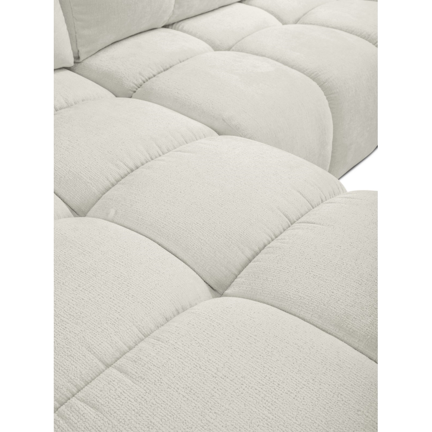 ALMADA Left-Facing L-Shaped Upholstered Corner Sofa Bed with Storage — Beige