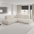 ALMADA Left-Facing L-Shaped Upholstered Corner Sofa Bed with Storage, Beige