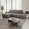 ALMADA Left-Facing L-Shaped Upholstered Corner Sofa Bed with Storage, Grey