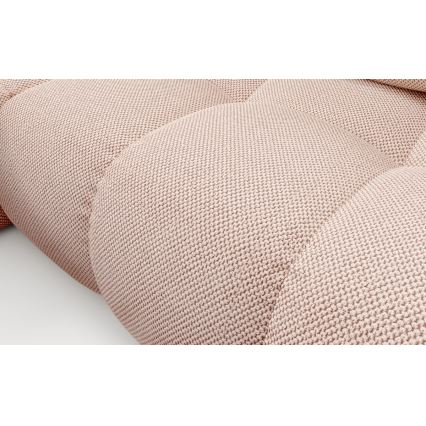 ALMADA L-shaped upholstered corner sofa bed with storage, left-hand, pink