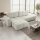 ALMADA Left-Facing L-Shaped Upholstered Corner Sofa Bed with Storage — Beige