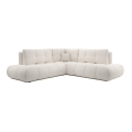 ALMADA Left-facing L-shaped upholstered corner sofa with storage and pull-out bed, beige