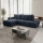 ALMADA Left-hand L-shaped Upholstered Corner Sofa Bed with Storage – Blue