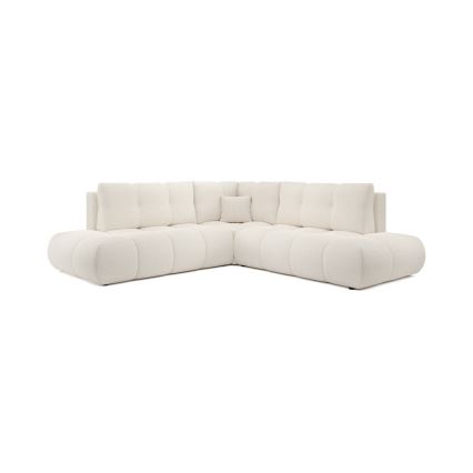 ALMADA Left-Facing L-Shaped Upholstered Corner Sofa Bed with Storage, Beige