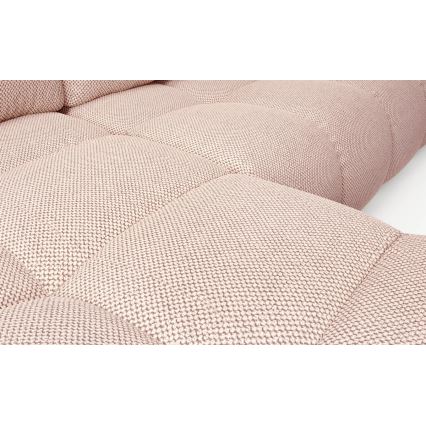 ALMADA L-shaped left-hand upholstered corner sofa bed with storage, pink